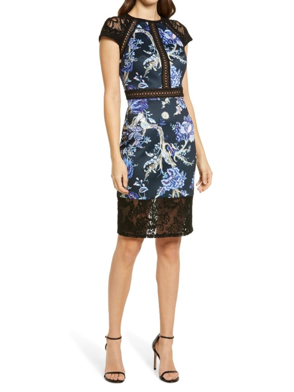 Tadashi Shoji Floral Neonprene Dress, Size 14 NWT